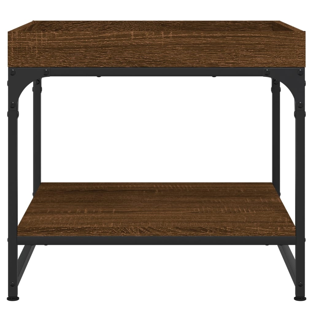 VidaXL Salontafel 49,5x49,5x45 cm bewerkt hout bruineikenkleurig