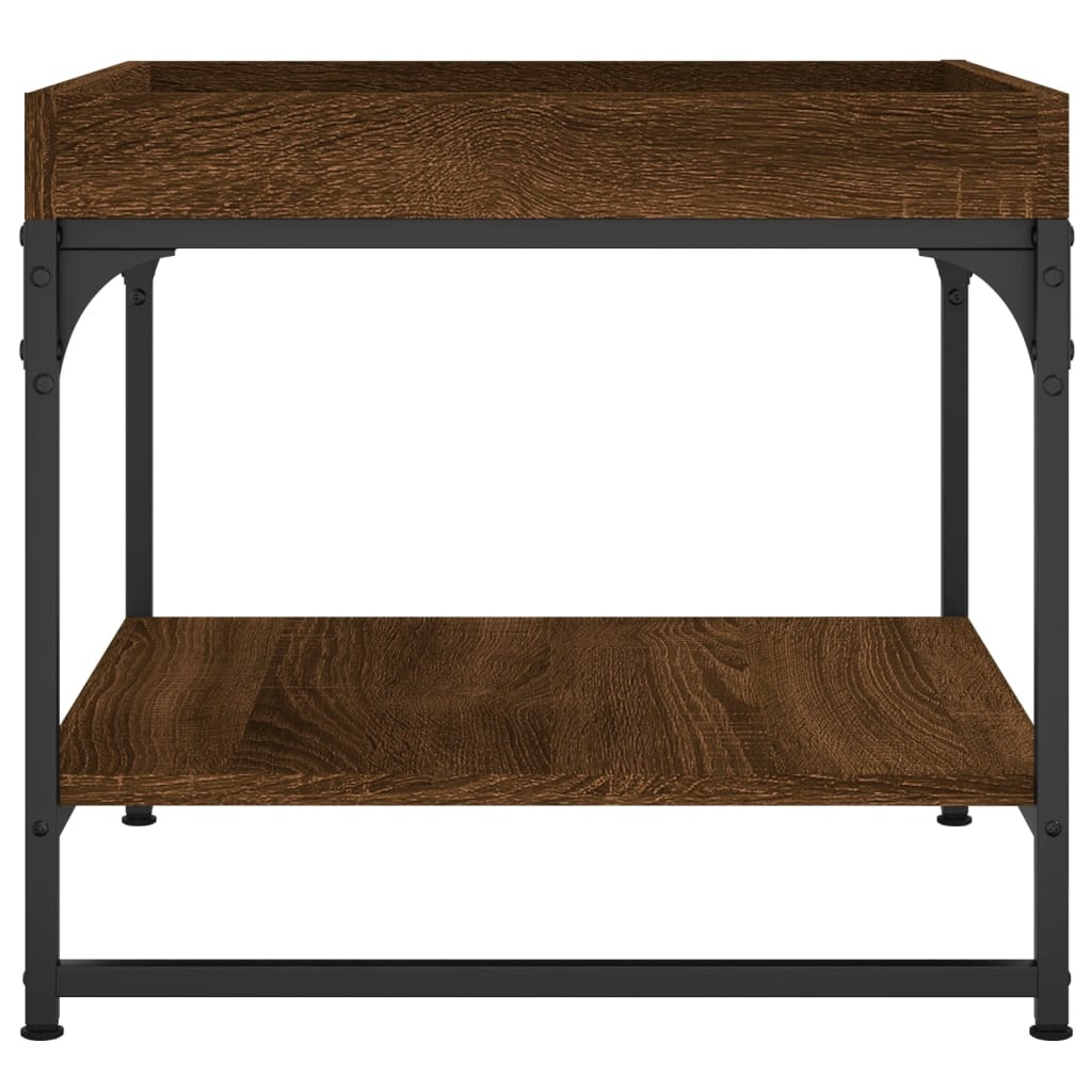 VidaXL Salontafel 49,5x49,5x45 cm bewerkt hout bruineikenkleurig