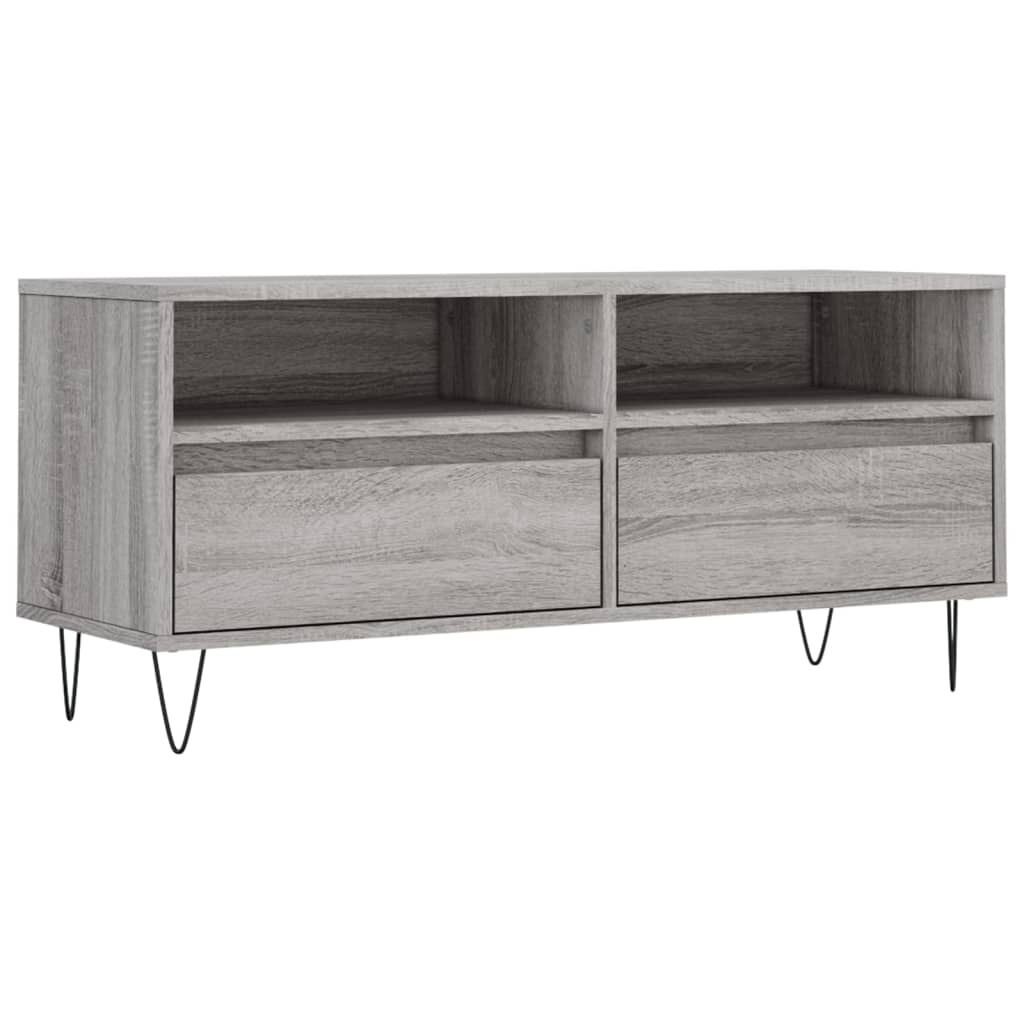 vidaXL Tv-meubel 100x34,5x44,5 cm bewerkt hout grijs sonoma eikenkleur