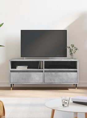 VidaXL Tv-meubel 100x34,5x44,5 cm bewerkt hout betongrijs