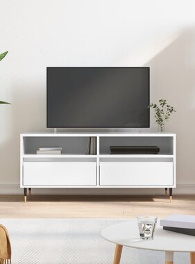 VidaXL Tv-meubel 100x34,5x44,5 cm bewerkt hout hoogglans wit