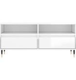 VidaXL Tv-meubel 100x34,5x44,5 cm bewerkt hout hoogglans wit