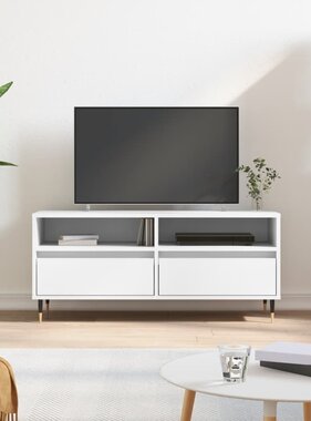 VidaXL Tv-meubel 100x34,5x44,5 cm bewerkt hout wit