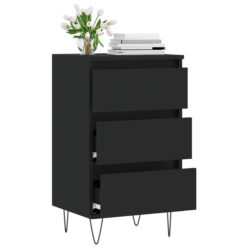 VidaXL Dressoir 40x35x70 cm bewerkt hout zwart