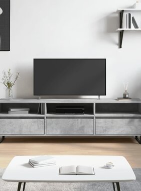 vidaXL Tv-meubel 150x30x44,5 cm bewerkt hout betongrijs