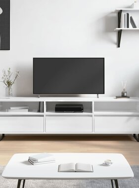VidaXL Tv-meubel 150x30x44,5 cm bewerkt hout hoogglans wit