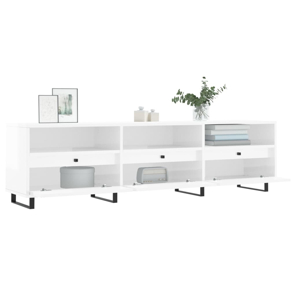VidaXL Tv-meubel 150x30x44,5 cm bewerkt hout hoogglans wit