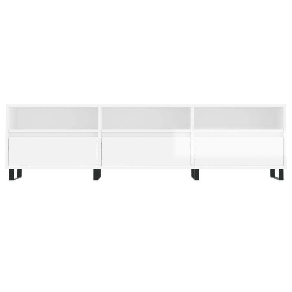 VidaXL Tv-meubel 150x30x44,5 cm bewerkt hout hoogglans wit