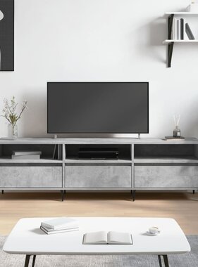 VidaXL Tv-meubel 150x30x44,5 cm bewerkt hout betongrijs