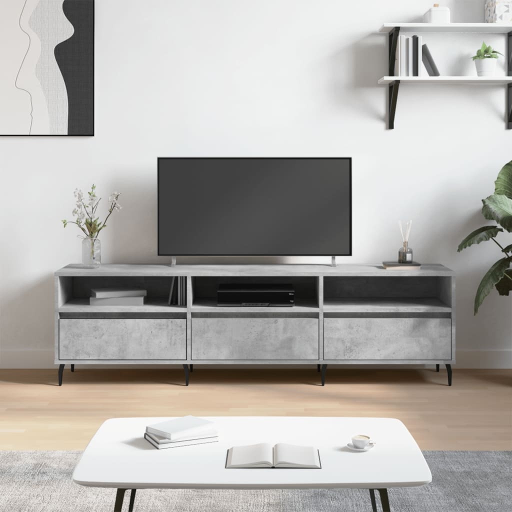 VidaXL Tv-meubel 150x30x44,5 cm bewerkt hout betongrijs