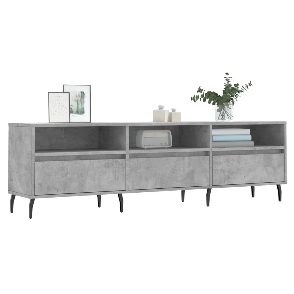 VidaXL Tv-meubel 150x30x44,5 cm bewerkt hout betongrijs