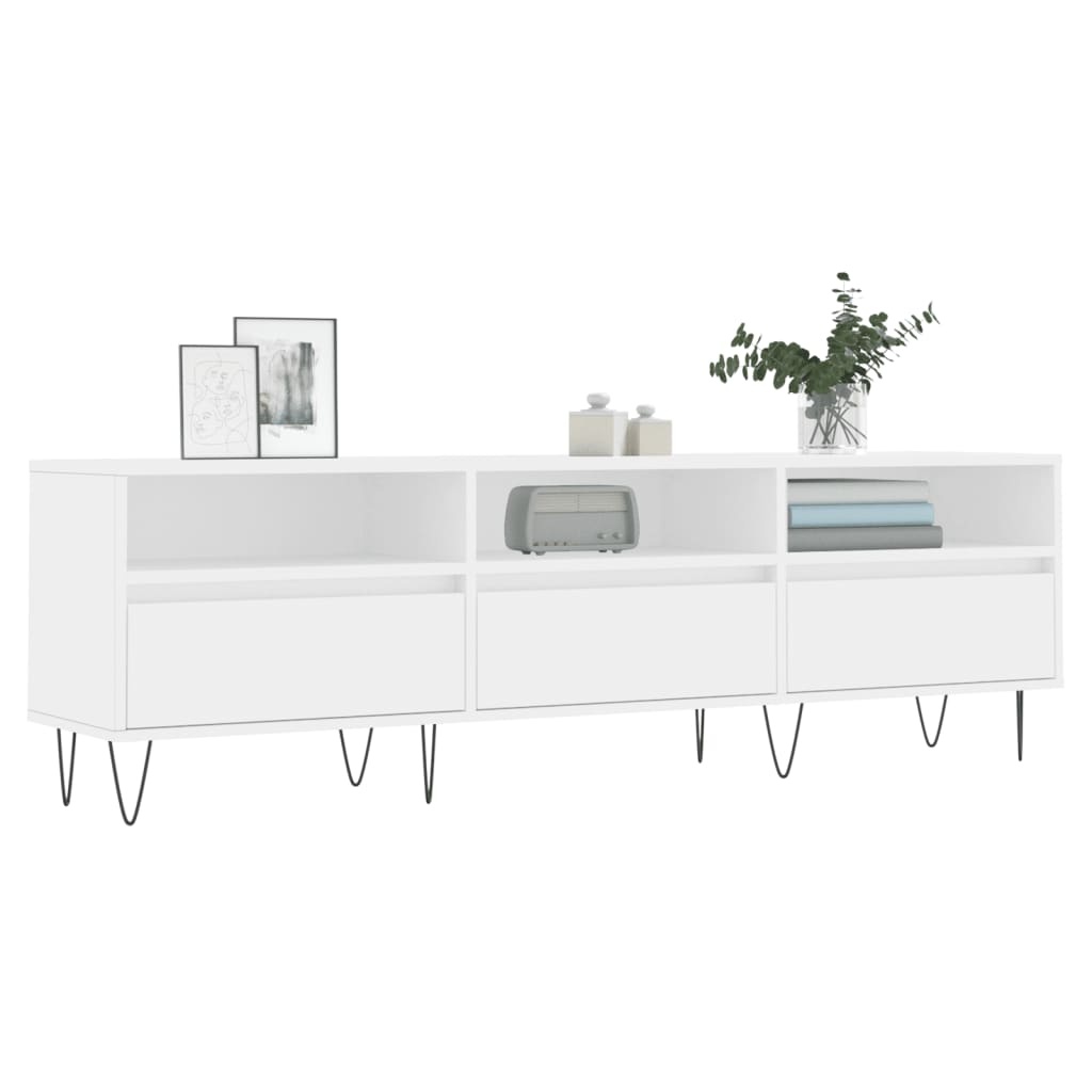 VidaXL Tv-meubel 150x30x44,5 cm bewerkt hout wit