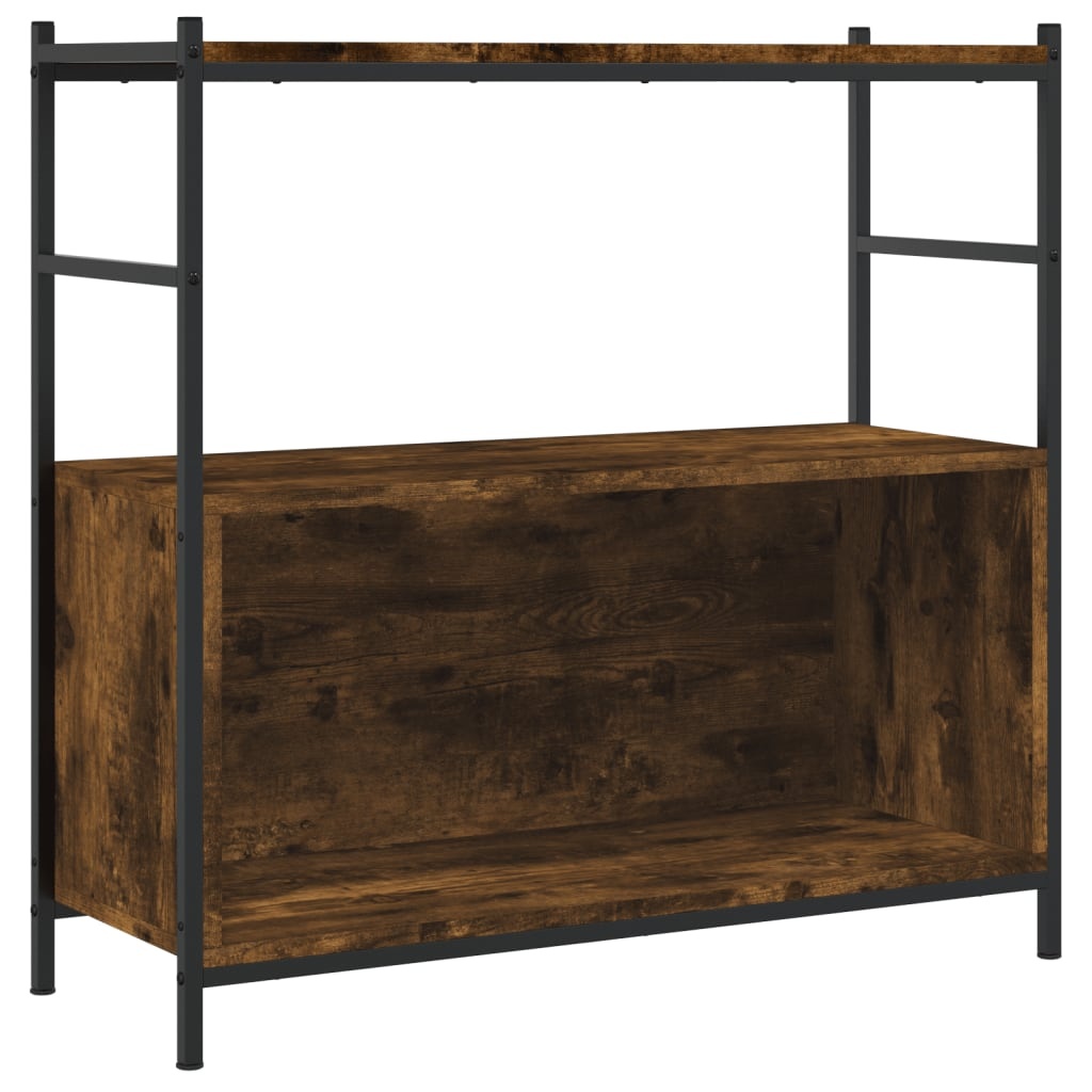 VidaXL Boekenrek 80x30x78,5 cm bewerkt hout en ijzer gerookt eiken