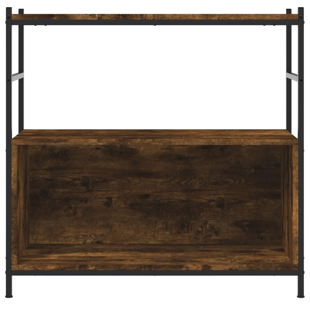 VidaXL Boekenrek 80x30x78,5 cm bewerkt hout en ijzer gerookt eiken