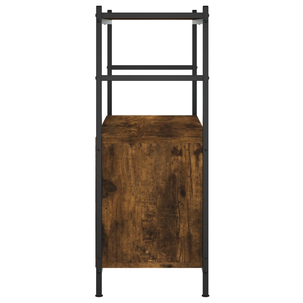 VidaXL Boekenrek 80x30x78,5 cm bewerkt hout en ijzer gerookt eiken