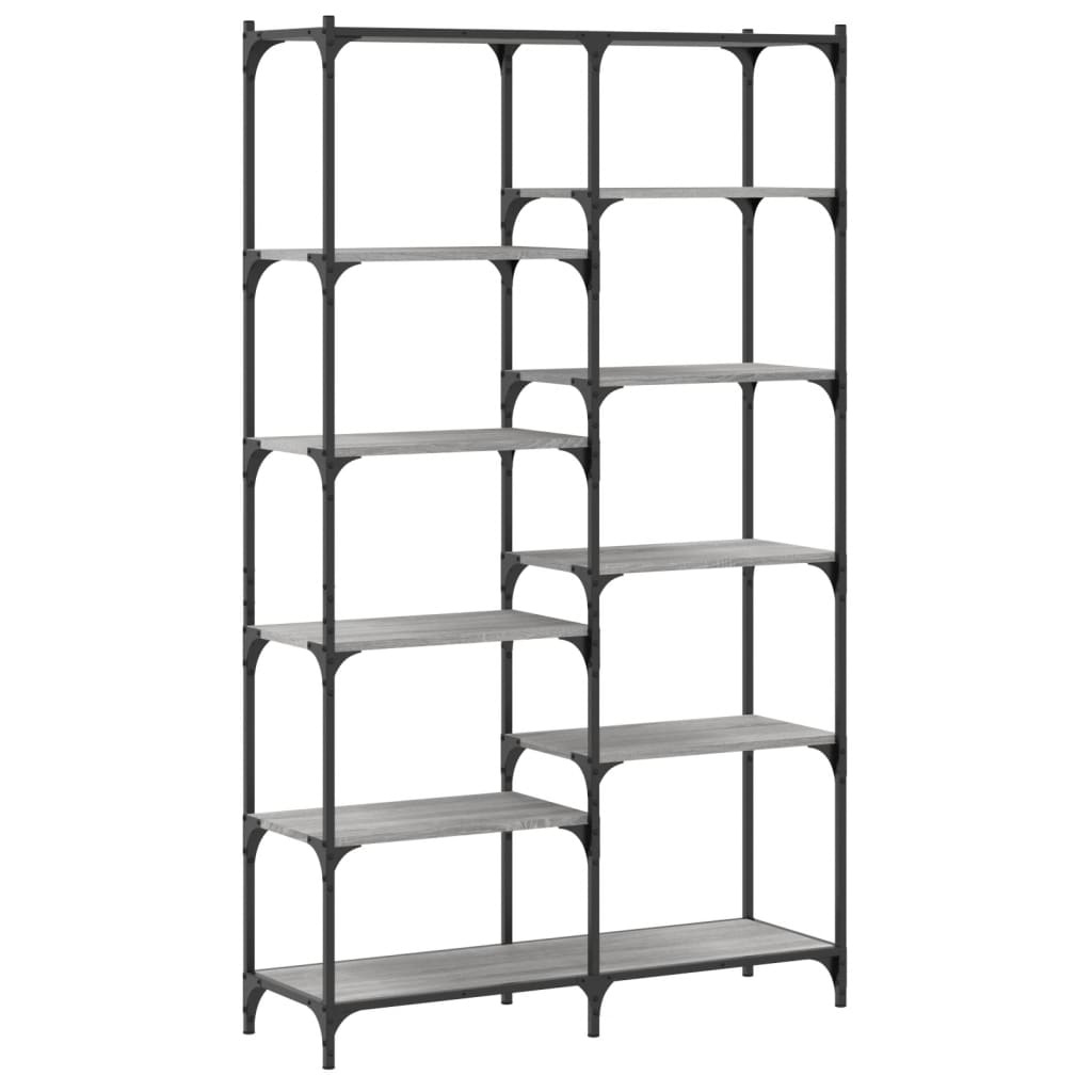 VidaXL Boekenrek 100x32x170 cm bewerkt hout en ijzer grijs sonoma