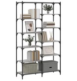 VidaXL Boekenrek 100x32x170 cm bewerkt hout en ijzer grijs sonoma