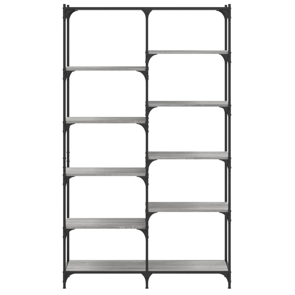 VidaXL Boekenrek 100x32x170 cm bewerkt hout en ijzer grijs sonoma