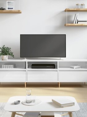 VidaXL Tv-meubel 150x30x44,5 cm bewerkt hout hoogglans wit