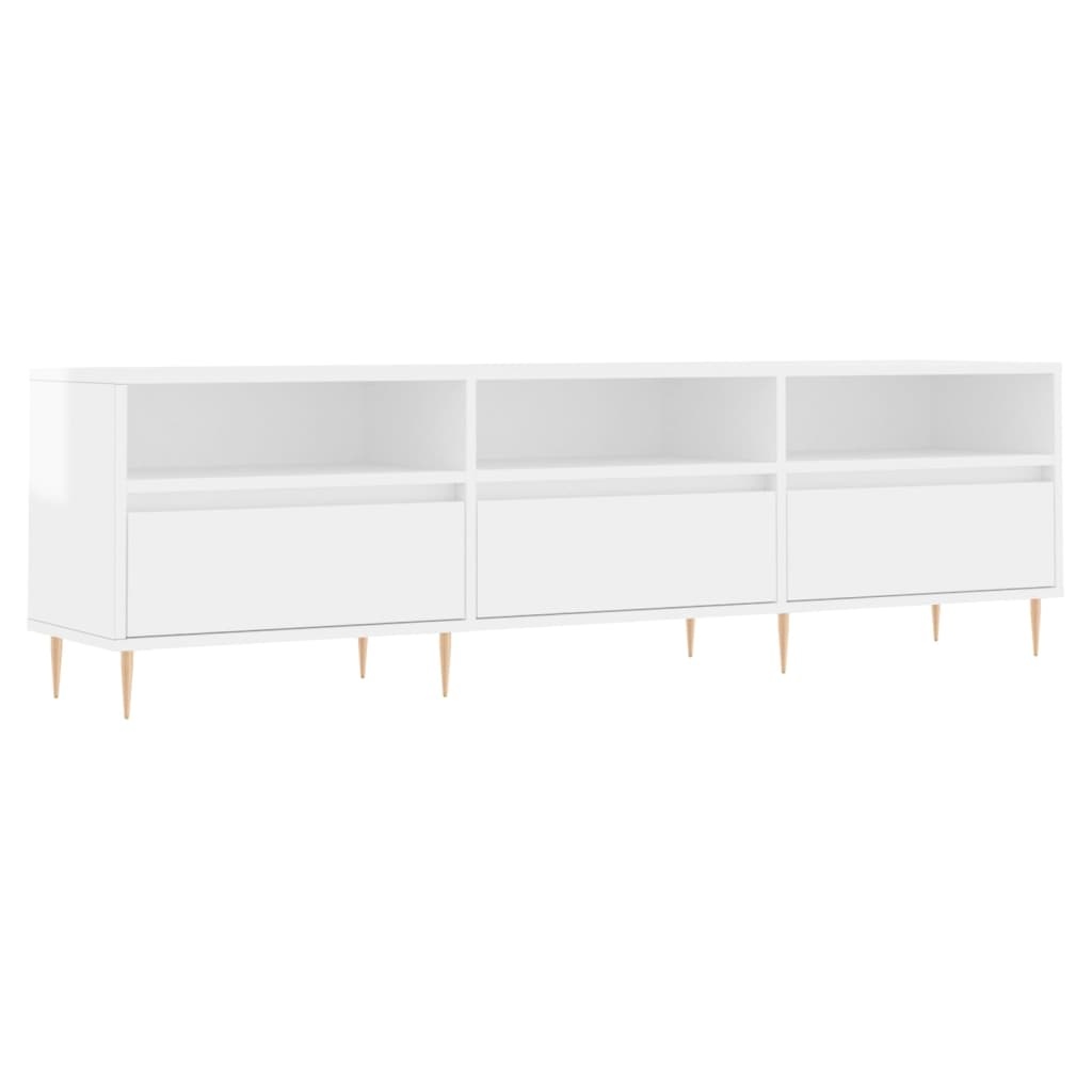 VidaXL Tv-meubel 150x30x44,5 cm bewerkt hout hoogglans wit