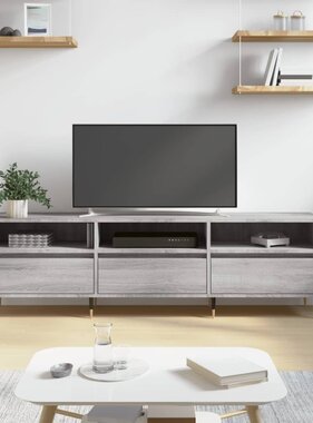 vidaXL Tv-meubel 150x30x44,5 cm bewerkt hout grijs sonoma eikenkleurig