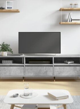 vidaXL Tv-meubel 150x30x44,5 cm bewerkt hout betongrijs