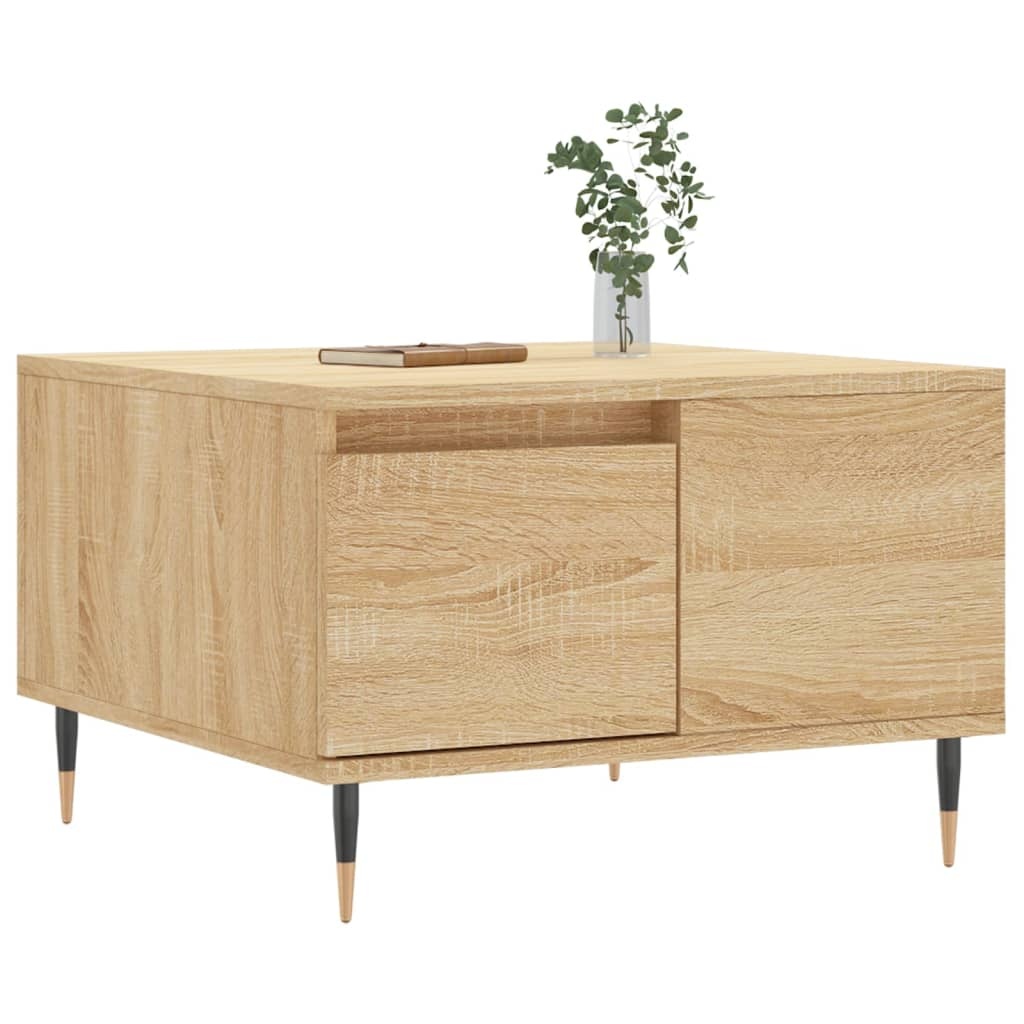 VidaXL Salontafel 55x55x36,5 cm bewerkt hout sonoma eikenkleurig