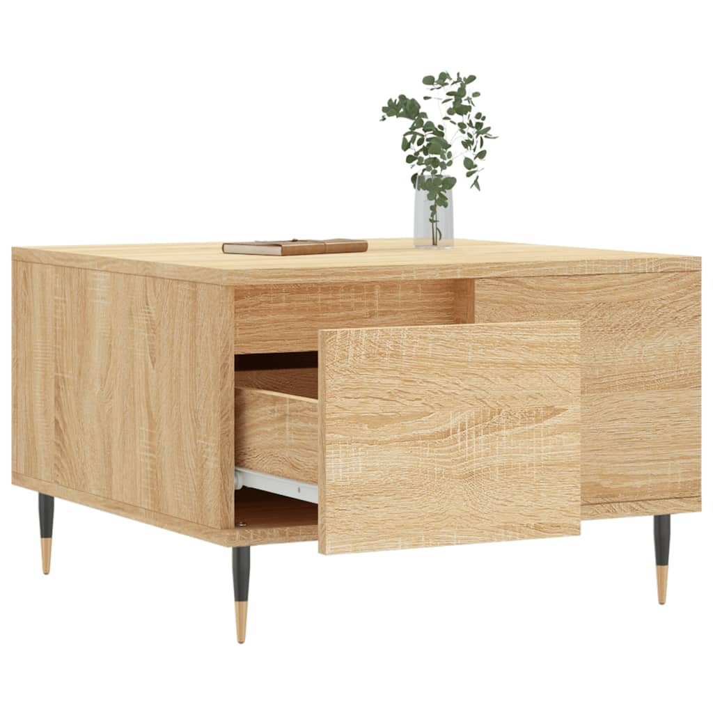 VidaXL Salontafel 55x55x36,5 cm bewerkt hout sonoma eikenkleurig