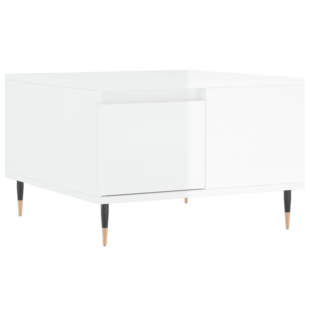 VidaXL Salontafel 55x55x36,5 cm bewerkt hout hoogglans wit