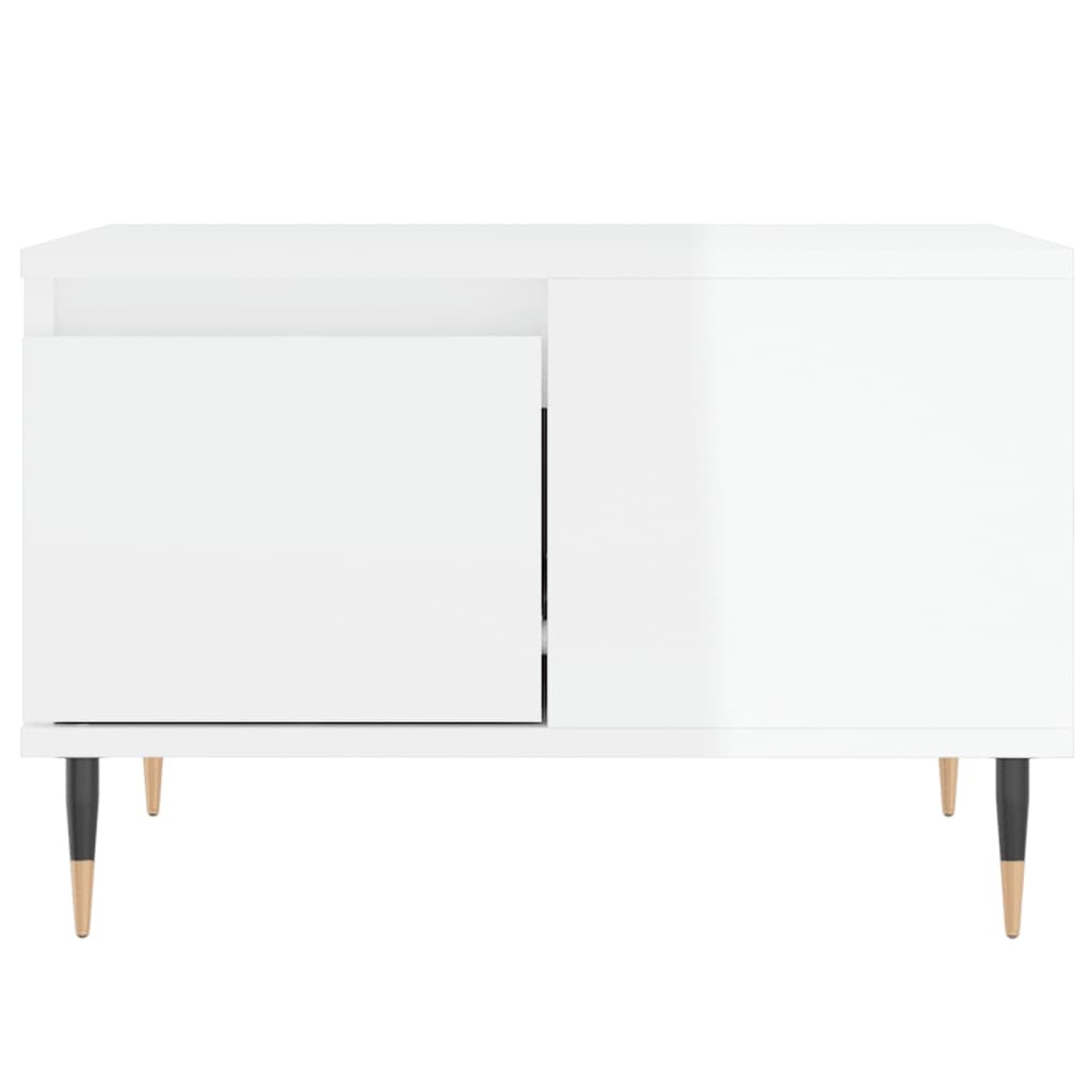VidaXL Salontafel 55x55x36,5 cm bewerkt hout hoogglans wit