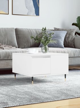 VidaXL Salontafel 55x55x36,5 cm bewerkt hout wit