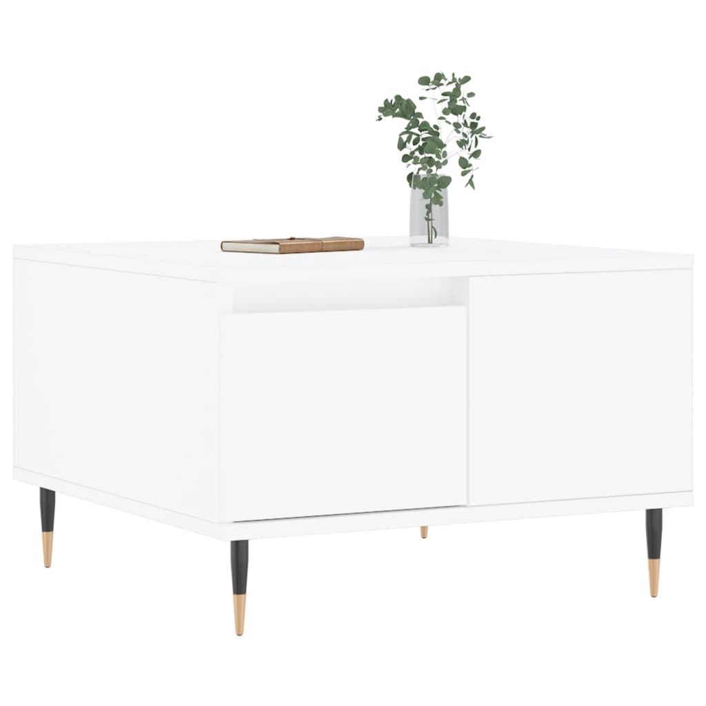 VidaXL Salontafel 55x55x36,5 cm bewerkt hout wit