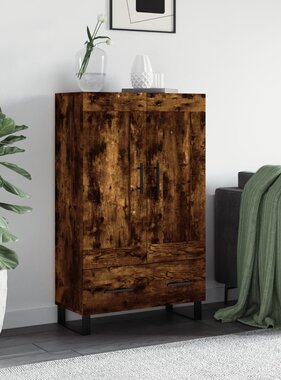 VidaXL Hoge kast 69,5x31x115 cm bewerkt hout gerookt eikenkleurig