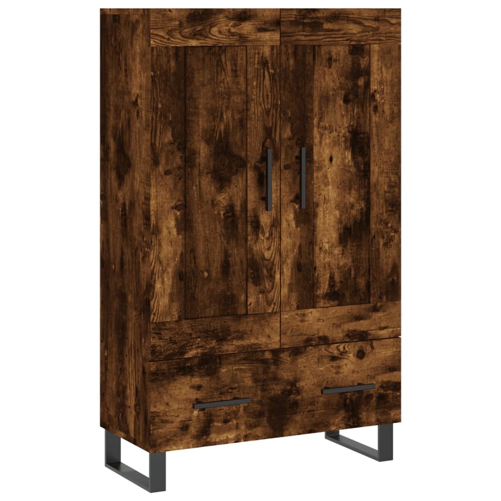 vidaXL Hoge kast 69,5x31x115 cm bewerkt hout gerookt eikenkleurig