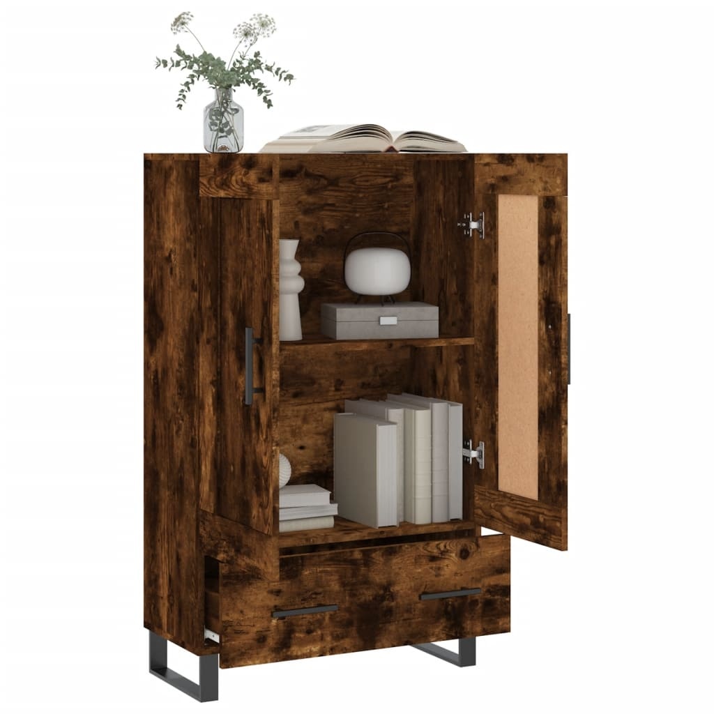VidaXL Hoge kast 69,5x31x115 cm bewerkt hout gerookt eikenkleurig