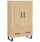 vidaXL Hoge kast 69,5x31x115 cm bewerkt hout sonoma eikenkleurig