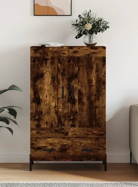 VidaXL Hoge kast 69,5x31x115 cm bewerkt hout gerookt eikenkleurig