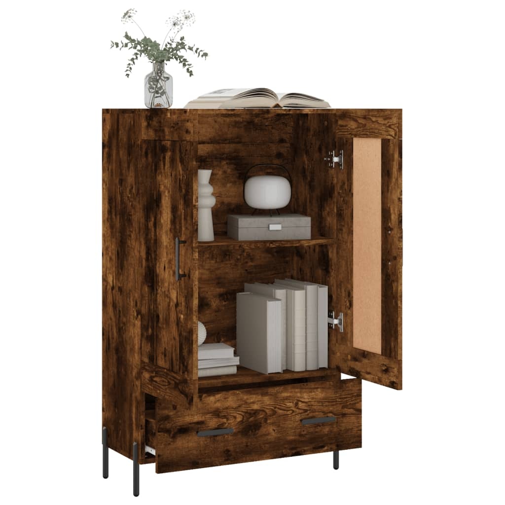 VidaXL Hoge kast 69,5x31x115 cm bewerkt hout gerookt eikenkleurig