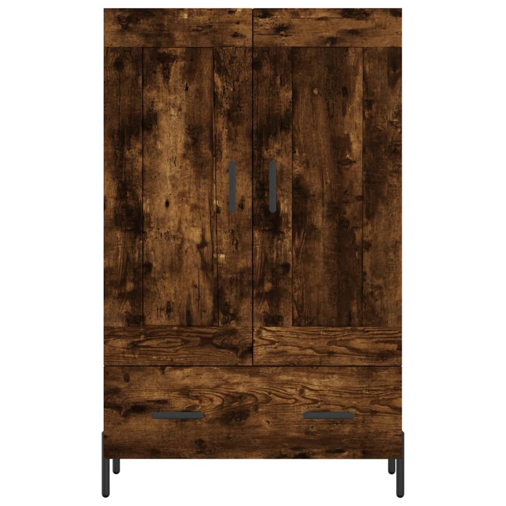 vidaXL Hoge kast 69,5x31x115 cm bewerkt hout gerookt eikenkleurig