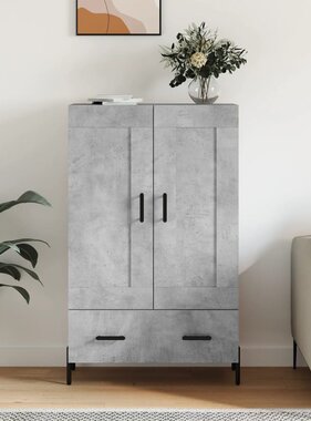 VidaXL Hoge kast 69,5x31x115 cm bewerkt hout betongrijs