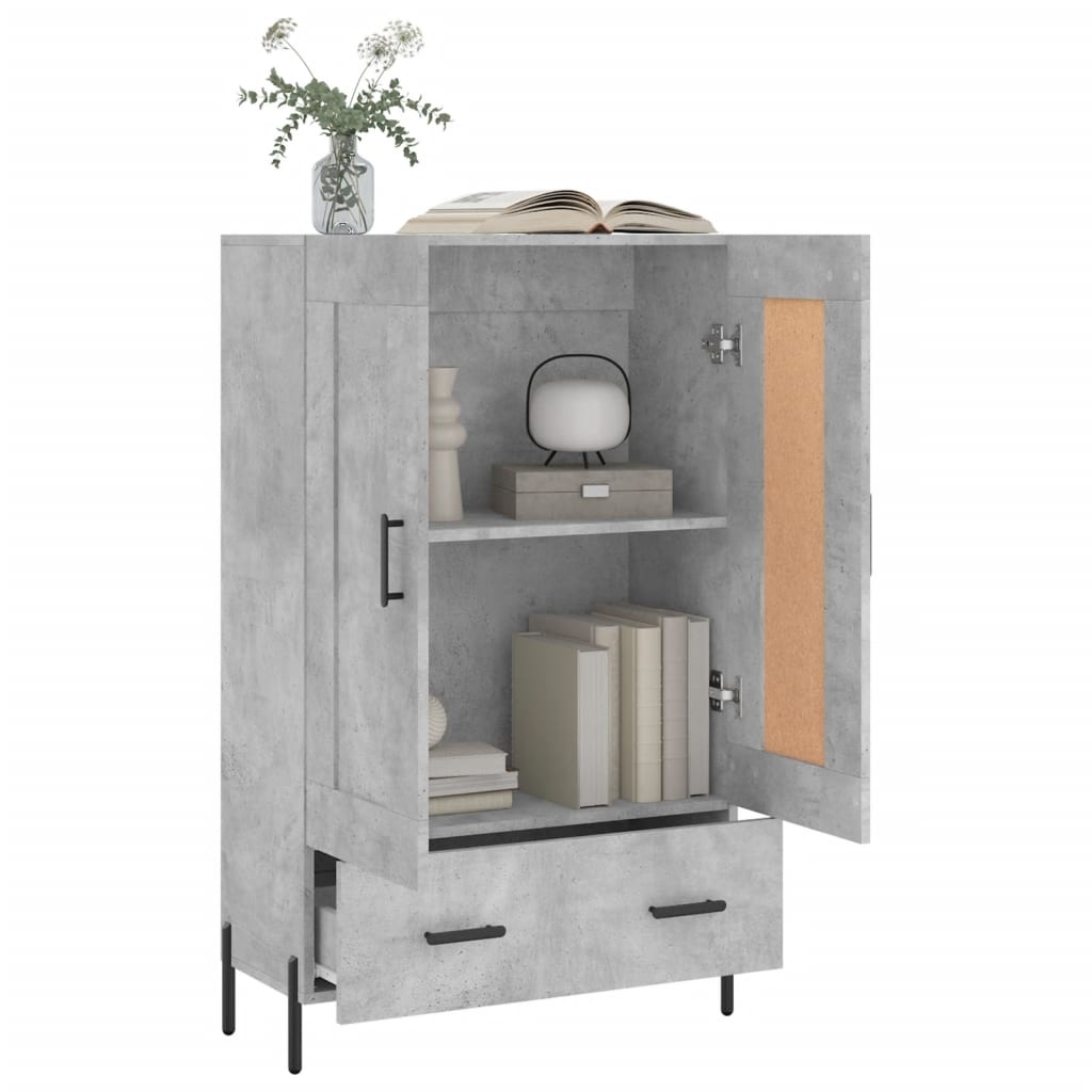 VidaXL Hoge kast 69,5x31x115 cm bewerkt hout betongrijs
