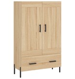 VidaXL Hoge kast 69,5x31x115 cm bewerkt hout sonoma eikenkleurig