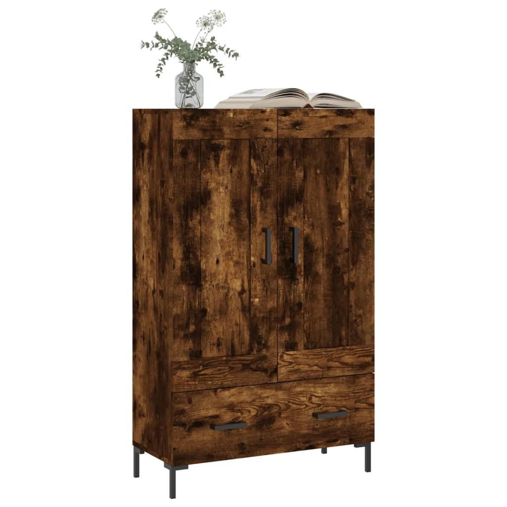 VidaXL Hoge kast 69,5x31x115 cm bewerkt hout gerookt eikenkleurig