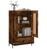 VidaXL Hoge kast 69,5x31x115 cm bewerkt hout gerookt eikenkleurig