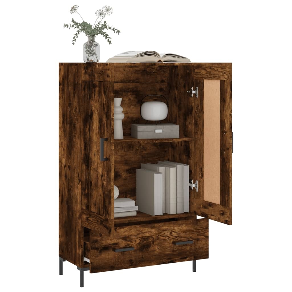 VidaXL Hoge kast 69,5x31x115 cm bewerkt hout gerookt eikenkleurig