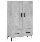 VidaXL Hoge kast 69,5x31x115 cm bewerkt hout betongrijs