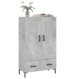 VidaXL Hoge kast 69,5x31x115 cm bewerkt hout betongrijs