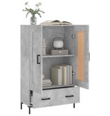 VidaXL Hoge kast 69,5x31x115 cm bewerkt hout betongrijs