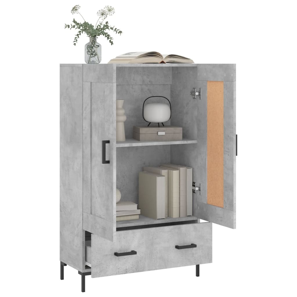 VidaXL Hoge kast 69,5x31x115 cm bewerkt hout betongrijs