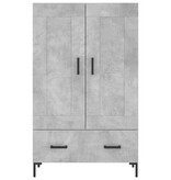 VidaXL Hoge kast 69,5x31x115 cm bewerkt hout betongrijs